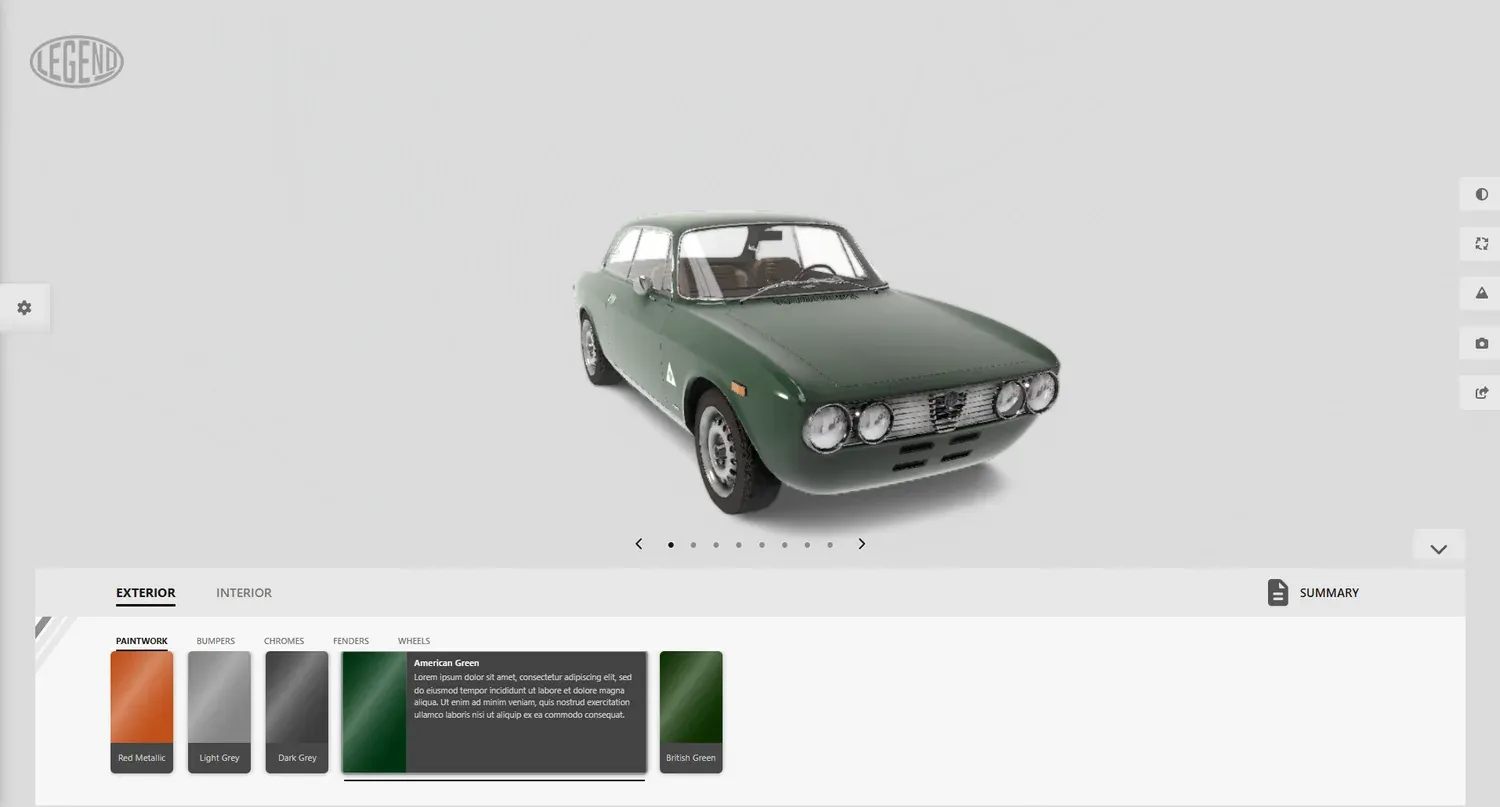 Alfa Romeo GTV — paintwork selection